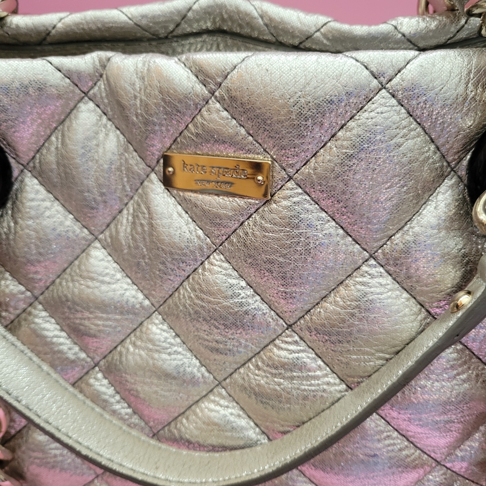 Kate Spade Gold Quilted Shoulder Bag L/N - Picture 2 of 9